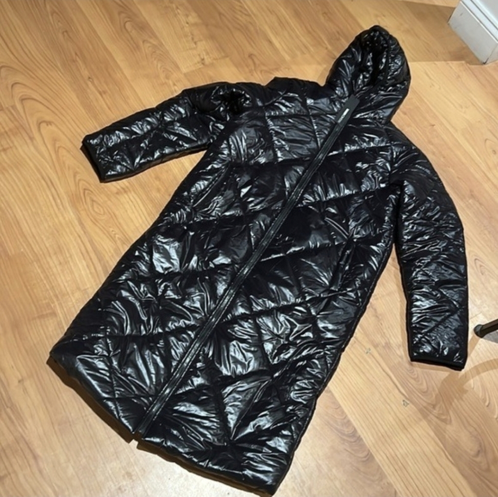 Fashion Nova Everyday Swag Black Long Puffer Coat S NWT - Picture 5 of 7